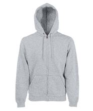 Picture of Fruit of the Loom Premium Hooded Sweat Jacket Heather Grey