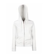 Picture of Fruit of the Loom Premium Hooded Sweat Jacket Lady-Fit White