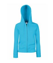 Picture of Fruit of the Loom Premium Hooded Sweat Jacket Lady-Fit Azure Blue