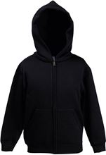 Picture of Kids hooded sweat jacket fruit of the loom Black