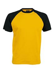 Picture of Tweekleurig baseball t-shirt Geel - Zwart