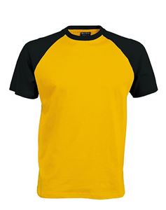 Afbeelding van Tweekleurig baseball t-shirt Geel - Zwart