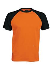 Picture of Tweekleurig baseball t-shirt Oranje - Zwart