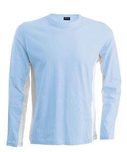 Afbeelding van Tiger - tweekleurig T-Shirt met lange mouwen Kariban Lichtblauw - Wit