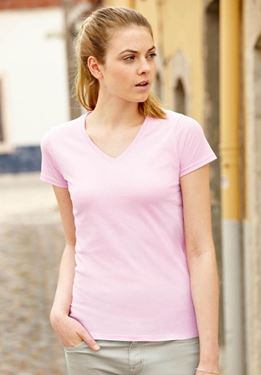 Picture of Fruit of the Loom Ladies Valueweight V Neck T