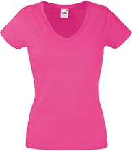 Picture of Fruit Of The Loom Ladies Valueweight V Neck T Fuchsia