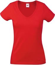 Picture of Fruit Of The Loom Ladies Valueweight V Neck T Red
