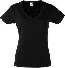 Picture of Fruit Of The Loom Ladies Valueweight V Neck T Black