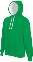 Picture of Contrast hooded sweatshirt Kariban Light Kelly Green / White