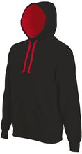Picture of Contrast hooded sweatshirt Kariban Black / Red