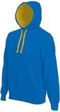 Picture of Contrast hooded sweatshirt Kariban Light Royal Blue / Yellow