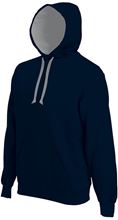 Picture of Contrast hooded sweatshirt Kariban Navy / Fine Grey