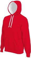 Picture of Contrast hooded sweatshirt Kariban Red / White