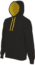 Picture of Contrast hooded sweatshirt Kariban Black / Yellow