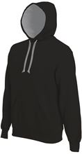 Picture of Contrast hooded sweatshirt Kariban Black / Fine Grey