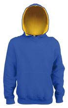 Picture of  Kids Contrast Hooded Sweatshirt Kariban Blauw  / Geel
