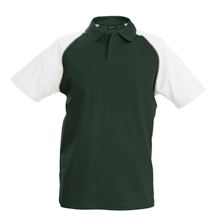 Picture of Baseball Polo Kariban Forest Green / White