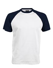 Picture of Tweekleurig baseball t-shirt Wit / Donkerblauw