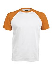Picture of Tweekleurig baseball t-shirt Wit / Oranje