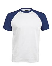 Picture of Tweekleurig baseball t-shirt Wit / Blauw