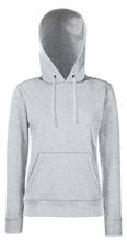 Picture of Fruit of the Loom Classic Lady-fit Hooded Sweat Heather Grey
