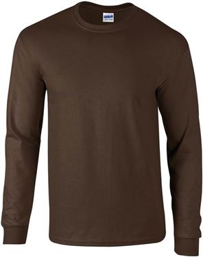 Picture of Ultra Cotton Adult Long Sleeve T-shirt Gildan Dark Chocolate