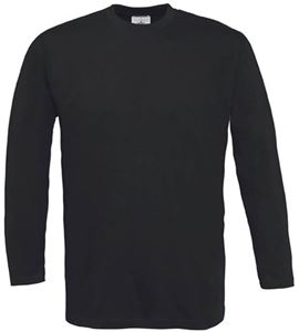 Afbeelding van B&C Exact 150 long sleeve T-shirt Black