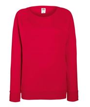 Picture of Fruit Of The Loom Ladies Lightweight Raglan Sweatshirt Red