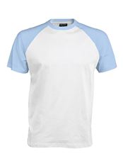 Picture of Tweekleurig baseball t-shirt Wit - Lichtblauw