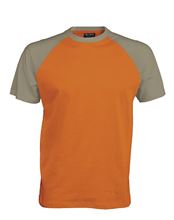 Picture of Tweekleurig baseball t-shirt Oranje - Lichtgrijs