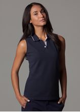 Picture of  Women's Gamegear® proactive sleeveless polo Navy / White