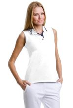 Picture of  Women's Gamegear® proactive sleeveless polo White / Navy