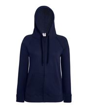 Picture of Fruit of the Loom Lady-fit Lightweight Hooded Sweatshirt Jacket Deep Navy