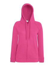 Picture of Fruit of the Loom Lady-fit Lightweight Hooded Sweatshirt Jacket Fuchsia