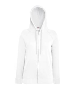 Afbeelding van Fruit of the Loom Lady-fit Lightweight Hooded Sweatshirt Jacket White