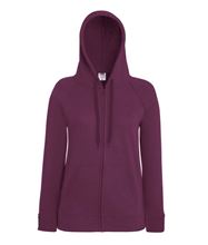 Picture of Fruit of the Loom Lady-fit Lightweight Hooded Sweatshirt Jacket Burgundy