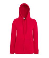 Picture of Fruit of the Loom Lady-fit Lightweight Hooded Sweatshirt Jacket Red