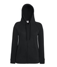 Picture of Fruit of the Loom Lady-fit Lightweight Hooded Sweatshirt Jacket Black