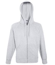 Picture of Fruit of the Loom Lightweight Hooded Sweat Jacket Heather Grey