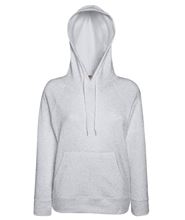 Picture of Fruit of the Loom Lady-Fit Lightweight Hooded Sweatshirt Heather Grey