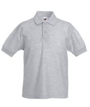 Picture of Kids 65/35 Pique Polo Fruit of the Loom Heather Grey