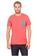 Picture of Men´s Jersey short sleeve Pocket T-shirt Heather Red/ Deep Heather