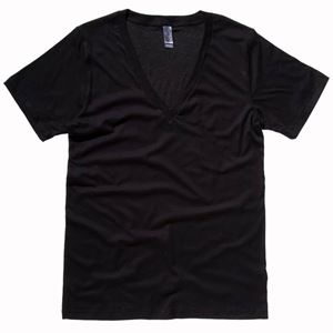 Afbeelding van Unisex Jersey deep v-neck T-shirt Black