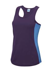 Picture of All We Do Girlie Cool Contrast Vest  Purple - Sapphire Bluw