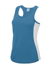 Picture of All We Do Girlie Cool Contrast Vest  Sapphire Blue - Arctic White