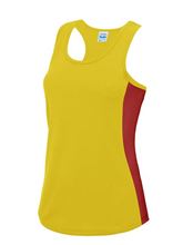 Picture of All We Do Girlie Cool Contrast Vest  Sun Yellow - Fire Red