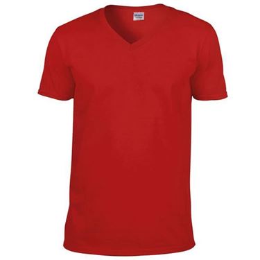 Picture of Softstyle Mens V-Neck T-shirt Gildan Red