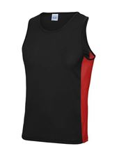 Picture of All We Do Cool Contrast Vest Jet Black - Fire Red