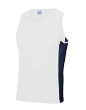 Picture of All We Do Cool Contrast Vest Arctic White - French Navy