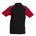 Baseball Poloshirt Kariban zwart rood